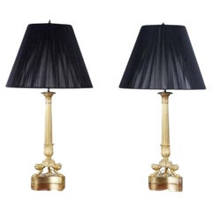 Paar feine neoklassizistische Bronze-Lampen