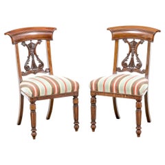 Pair Of Fine Neoclassical Style Lyre Back Side Chairs