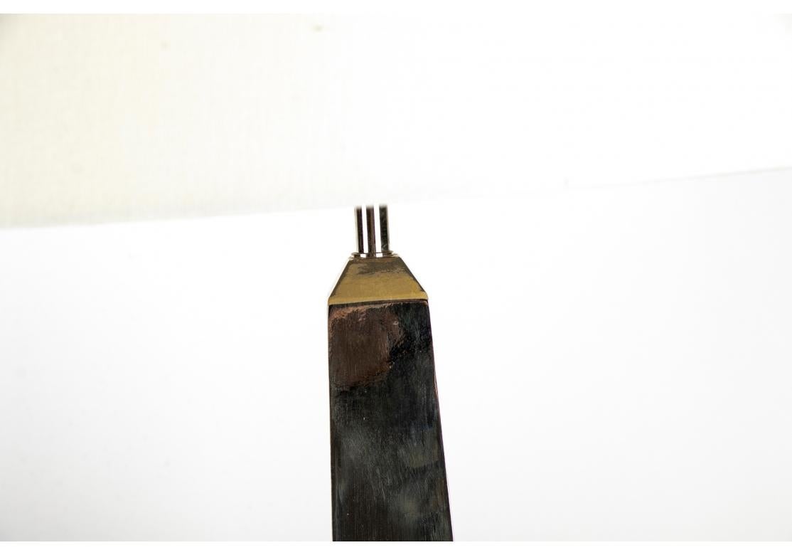 Pair of Fine Obelisk Form Table Lamps in Chrome and Lucite In Good Condition In Bridgeport, CT