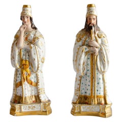 Paire de porcelaines fines « Couple Dignitaries » en porcelaine