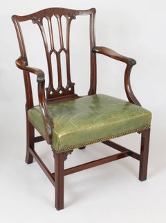 Pair of Fine Quality George III Period Mahogany Elbow Chairs