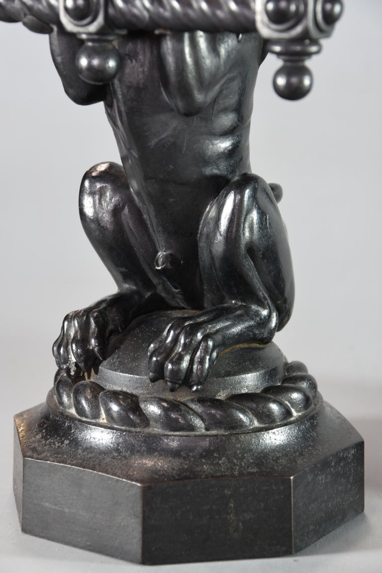 Pair of Fine Quality Late 19th Century Cast Iron Fire Dogs in the Form