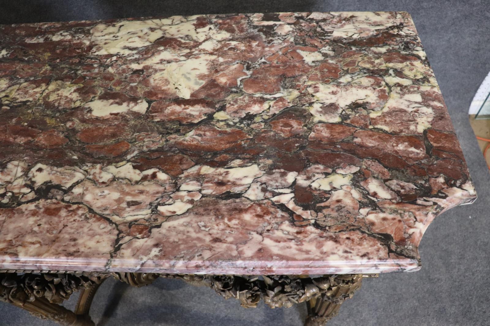 Pair of Fine Quality Marble Top Giltwood Louis XVI Console Tables Circa 1870 For Sale 9