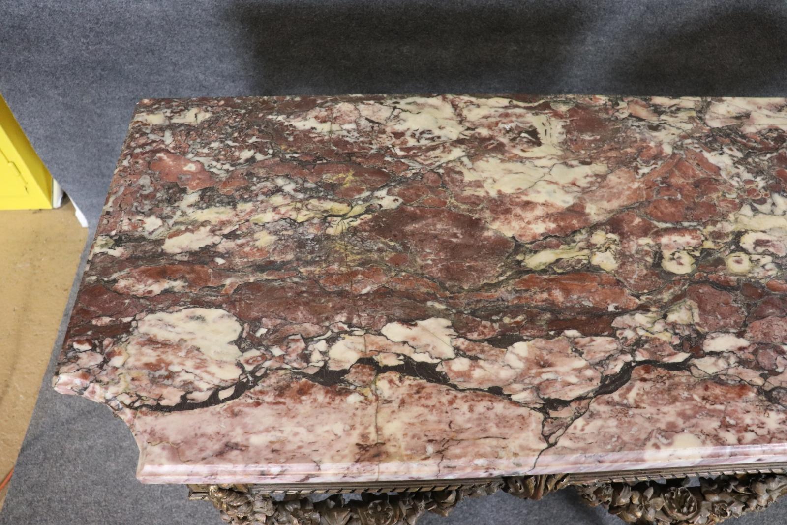 Pair of Fine Quality Marble Top Giltwood Louis XVI Console Tables Circa 1870 For Sale 1