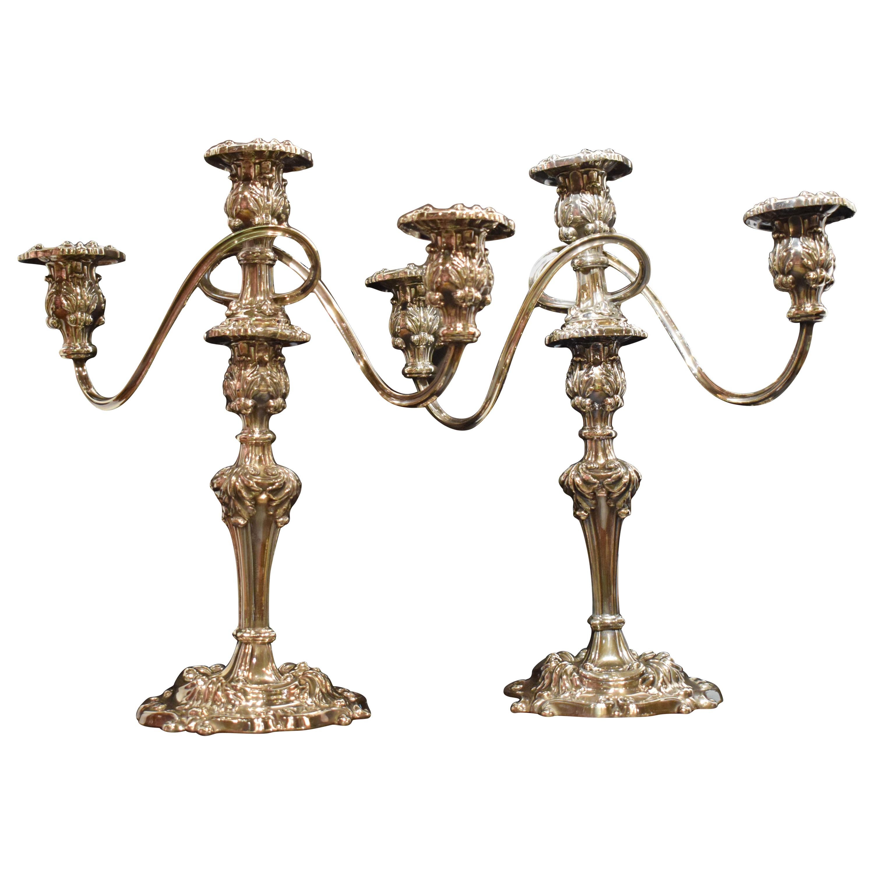 Pair of Fine Reed & Barton Silver Plate Candelabra