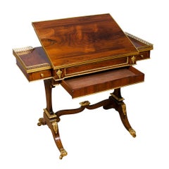 Paar feine Regency Palisander und Bronze montiert Schreiben / Spiele Tisch