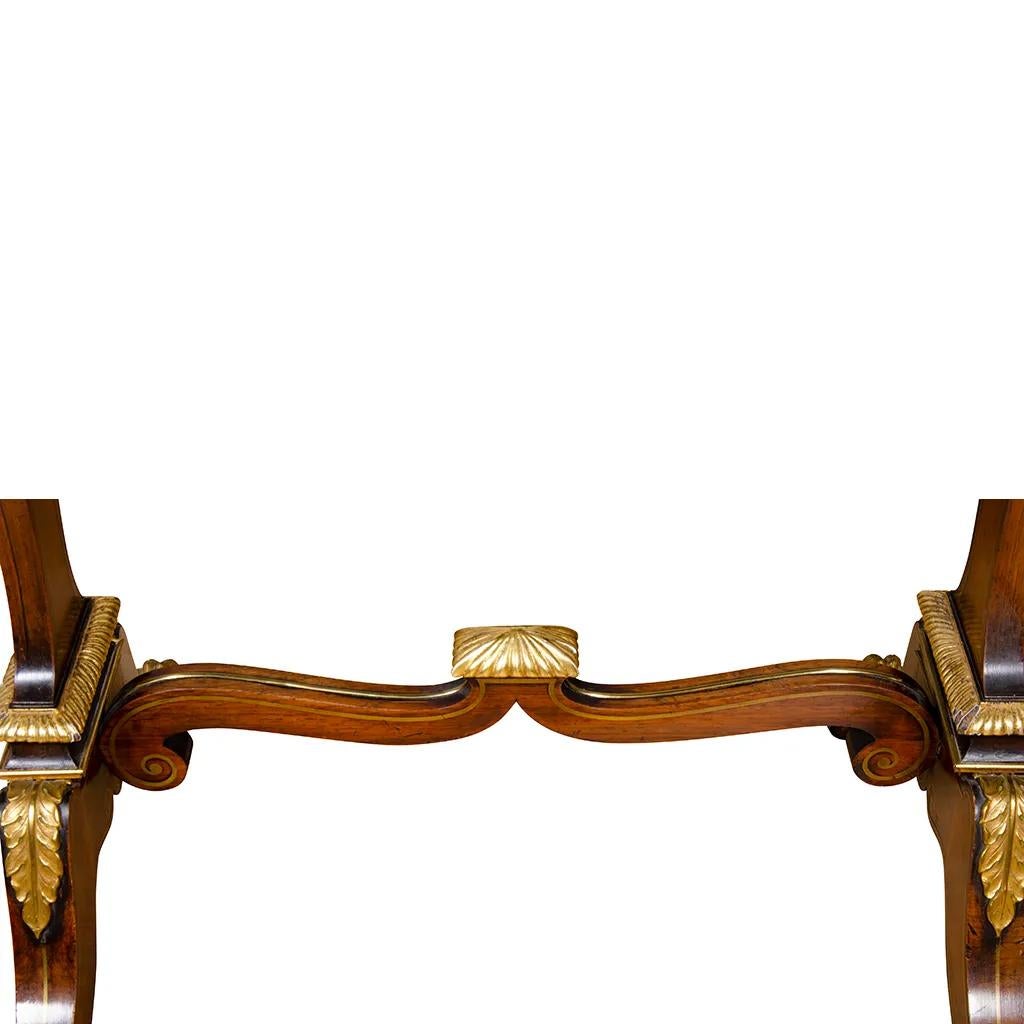 Pair of Fine Regency Rosewood and Bronze Mounted Writing / Games Table For Sale 2
