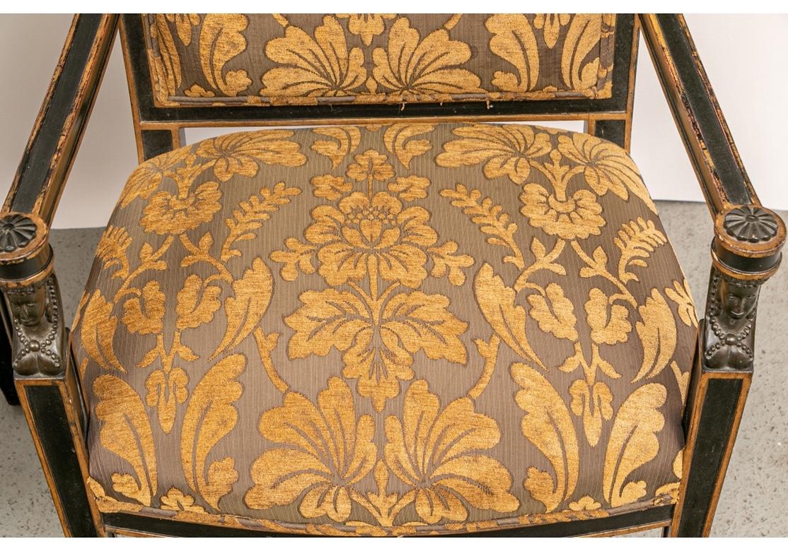Pair of Fine Regency Style Paint Decorated Armchairs 1