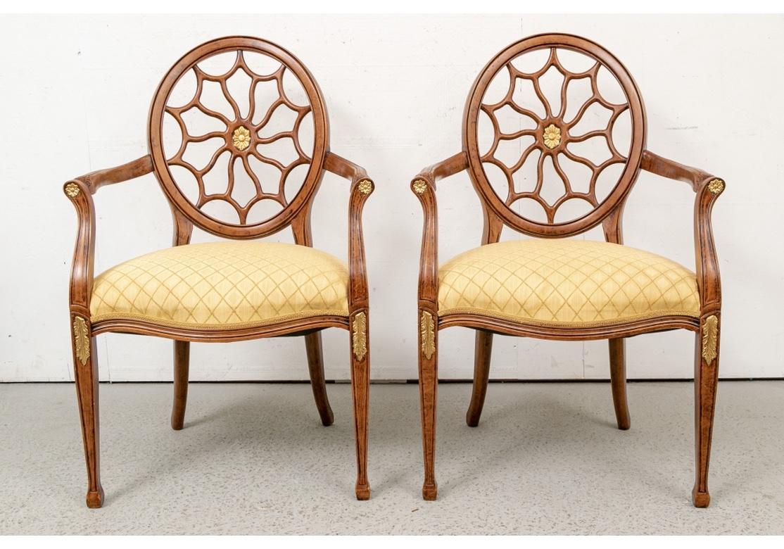 20th Century Pair of Fine Regency Style Spider Back Armchairs