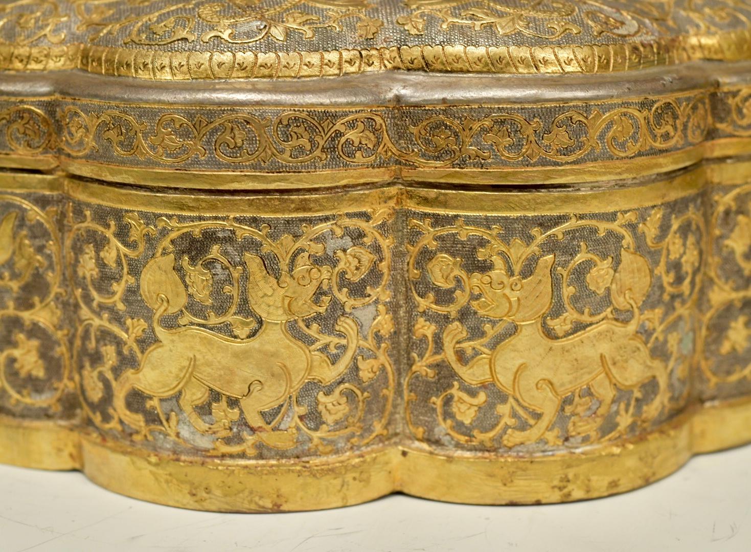 Brass Pair of Fine Repousse Elegant Form Boxes