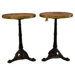 Pair of Fine Round Marble Top Bistro Tables