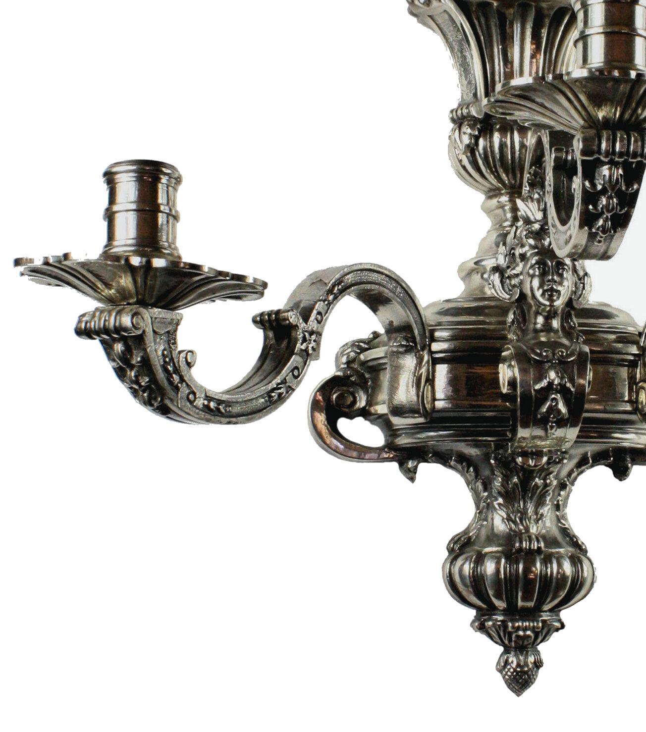 Pair of Fine Silver Plated Bronze Knole Wall Sconces In Good Condition In London, GB