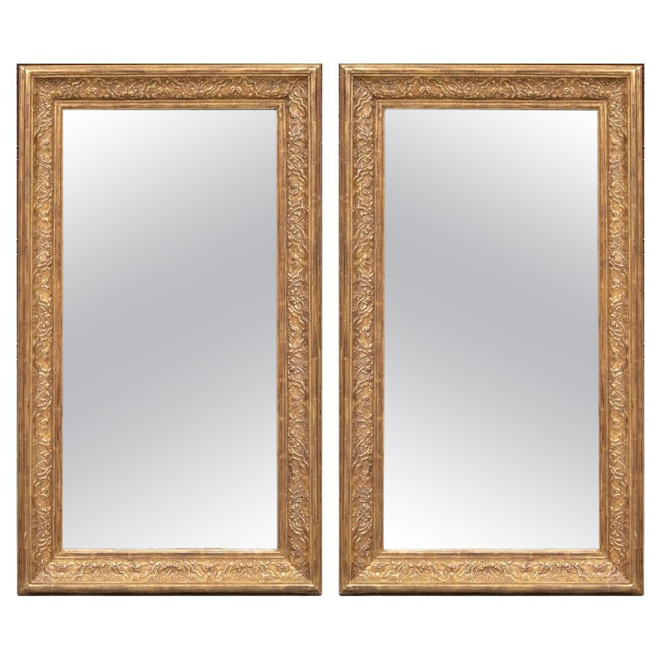 Paire de miroirs vintage Heydenryk avec cadre doré
