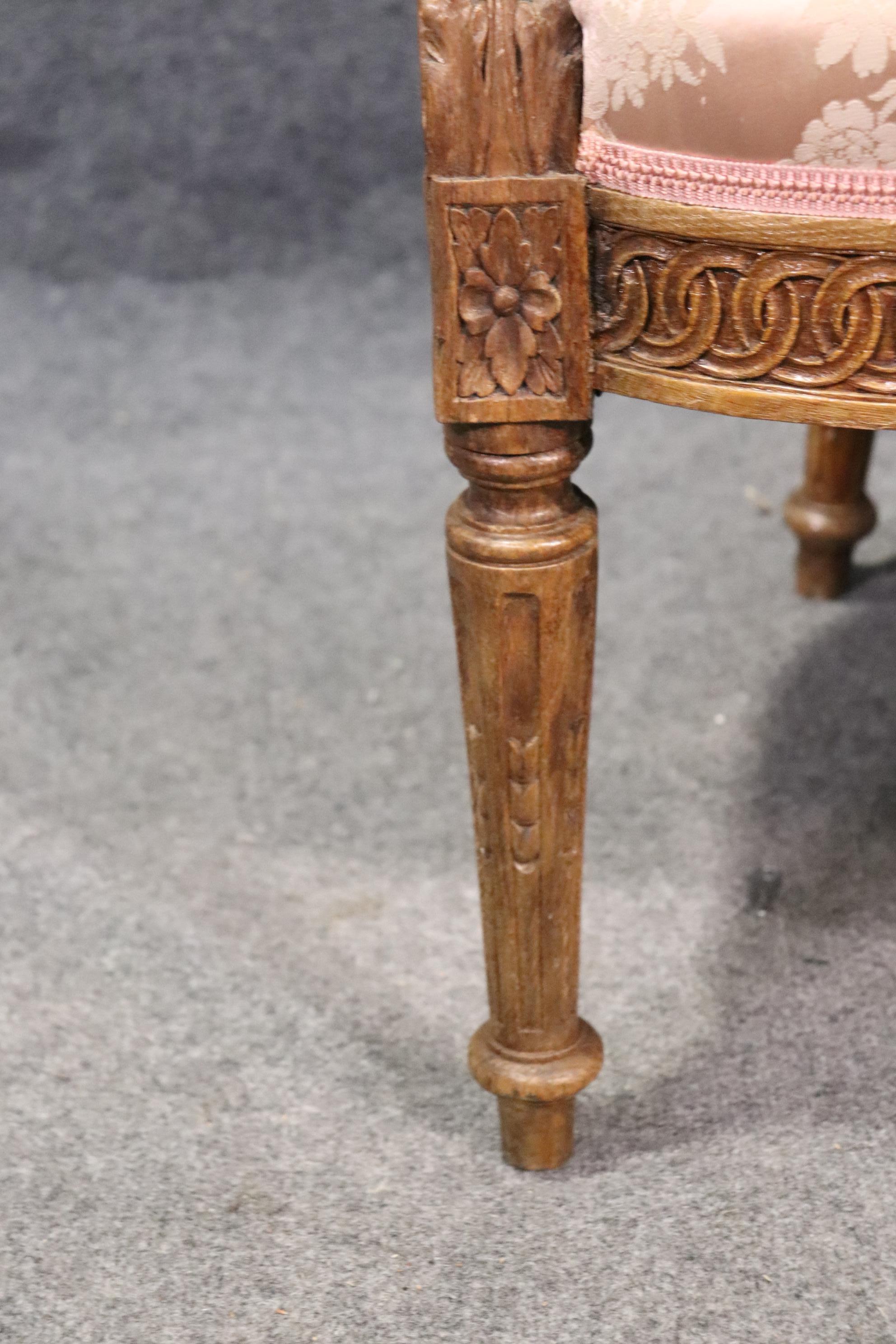 Pair of Finely Carved French Louis XV Oak Wingback Bergère Chairs, circa 1890 3