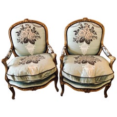 Wood Bergere Chairs