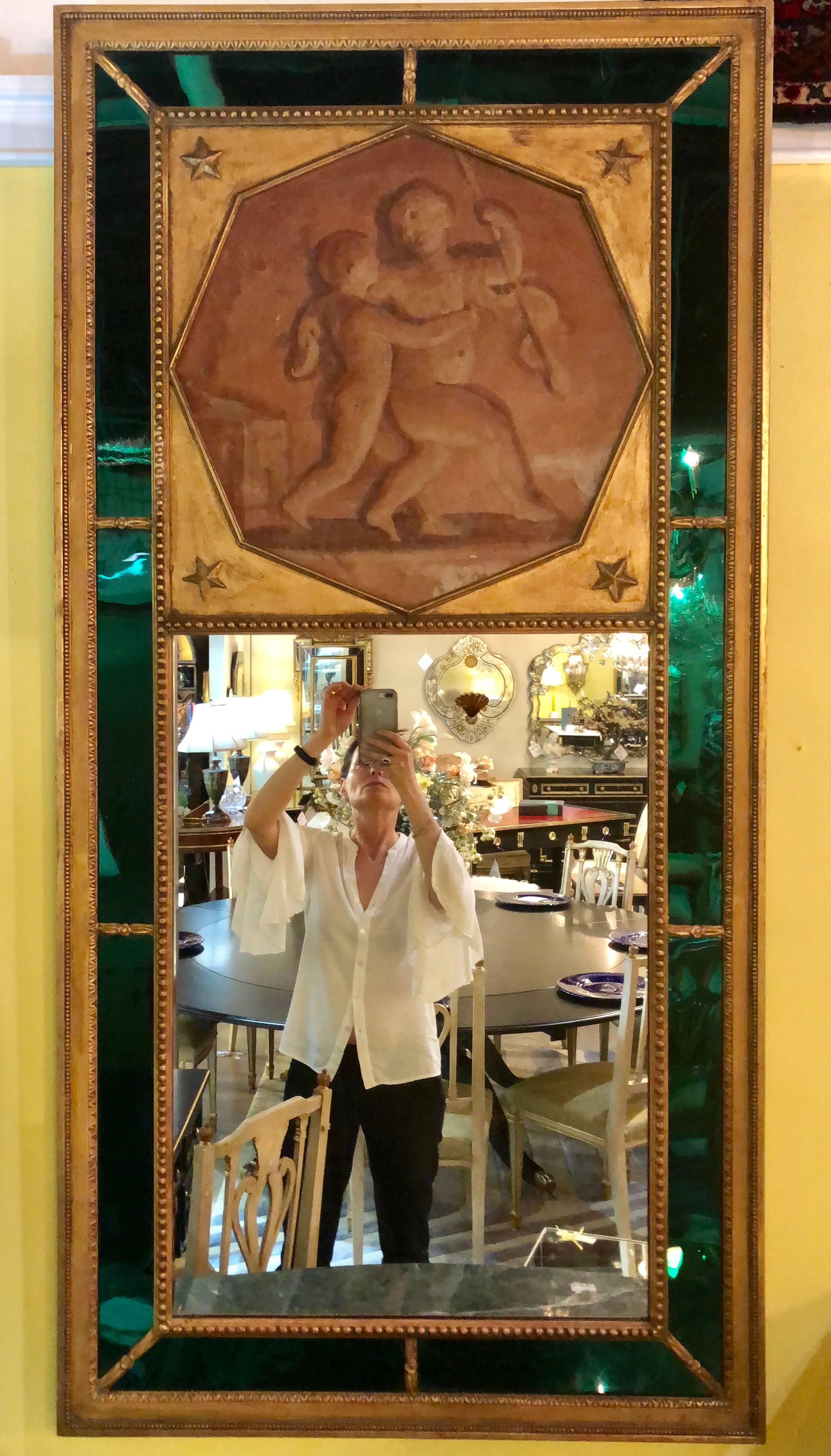 Argentine Pair of Finest Maison Jansen French Directoire Style Trumeau Mirrors