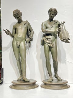 Pair of finest quality Antique Grand Tour Bronze Figures of Apollo and Narcissus