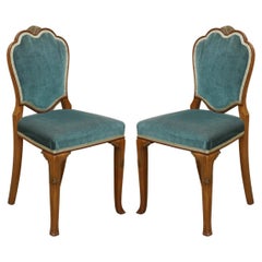 Antique Pair of Finest Quality Waring & Gillows Side Bedroom Chairs Part of Large Suite
