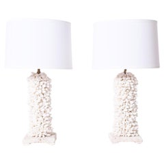 Pair of Finger Coral Table Lamps