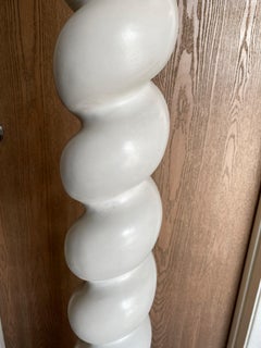 Pair of Finished Plaster Spiral Floor Lamps by Michael Taylor