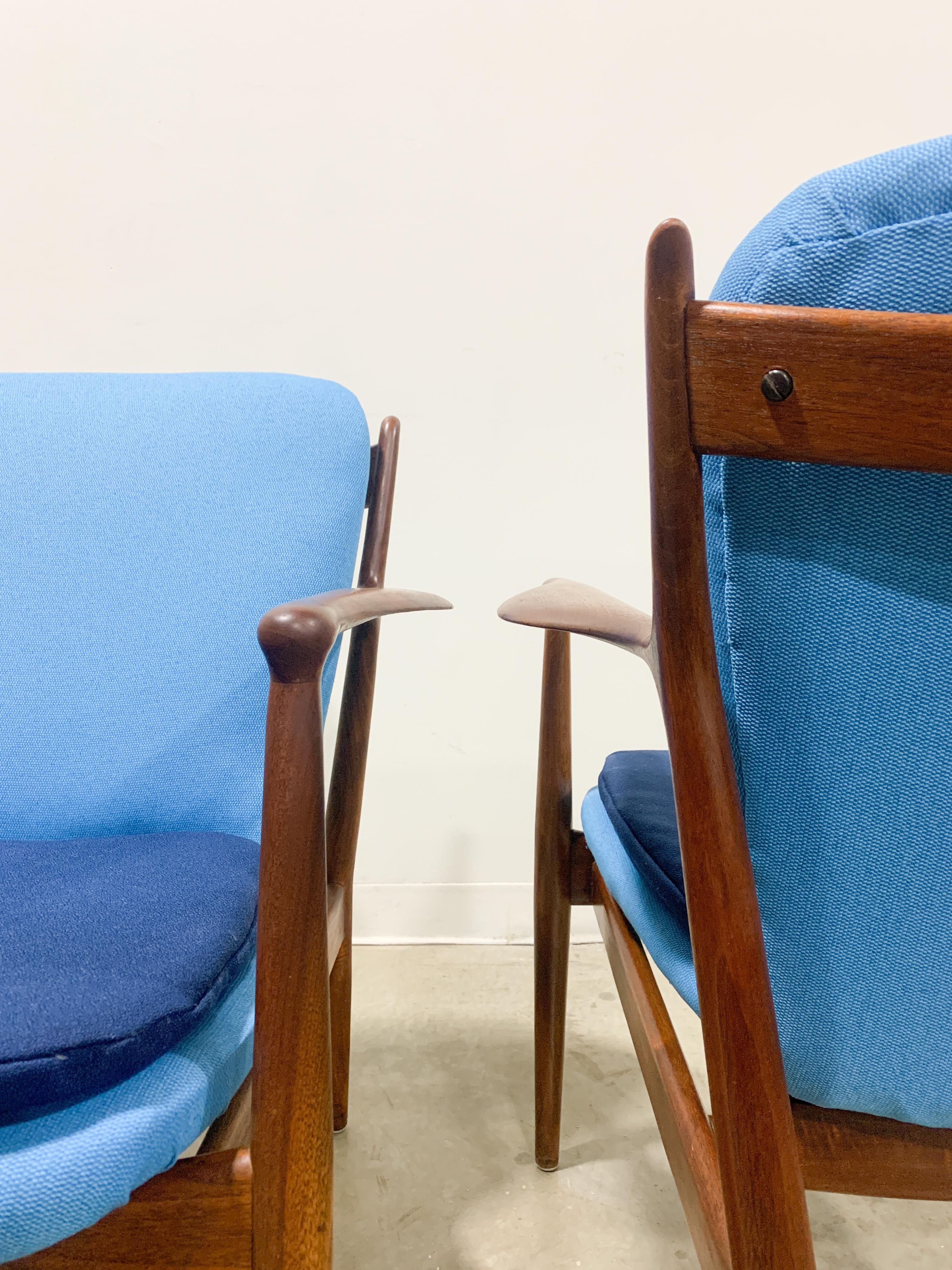 Walnut Pair of Finn Juhl Delegate Chairs by Baker Furniture