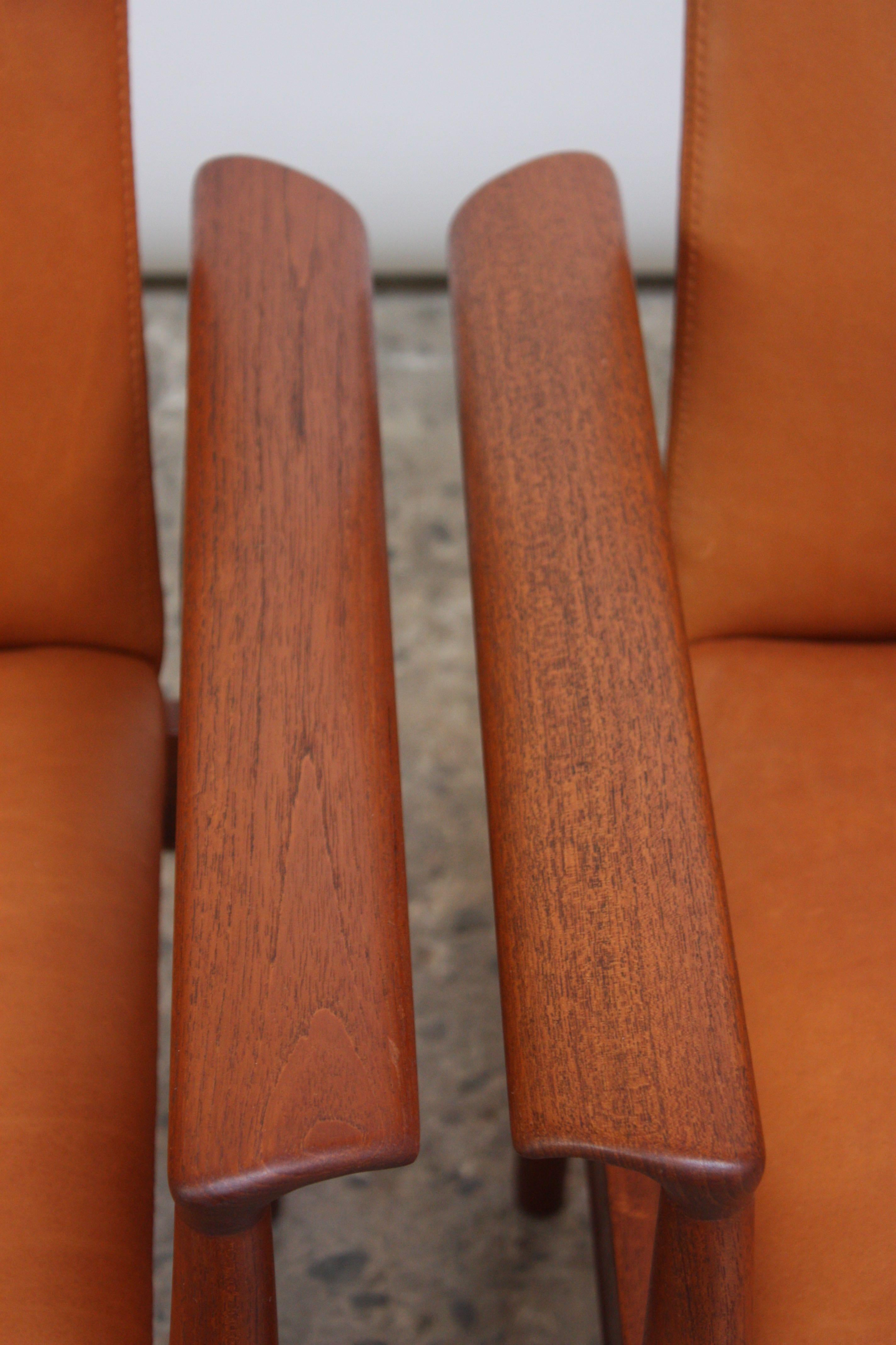 Pair of Finn Juhl Diplomat Armchairs for France & Son in Leather and Teak 10
