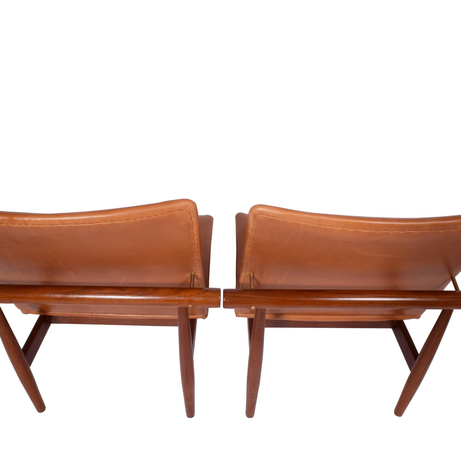 Mid-20th Century Pair of Finn Juhl Easy Chairs 