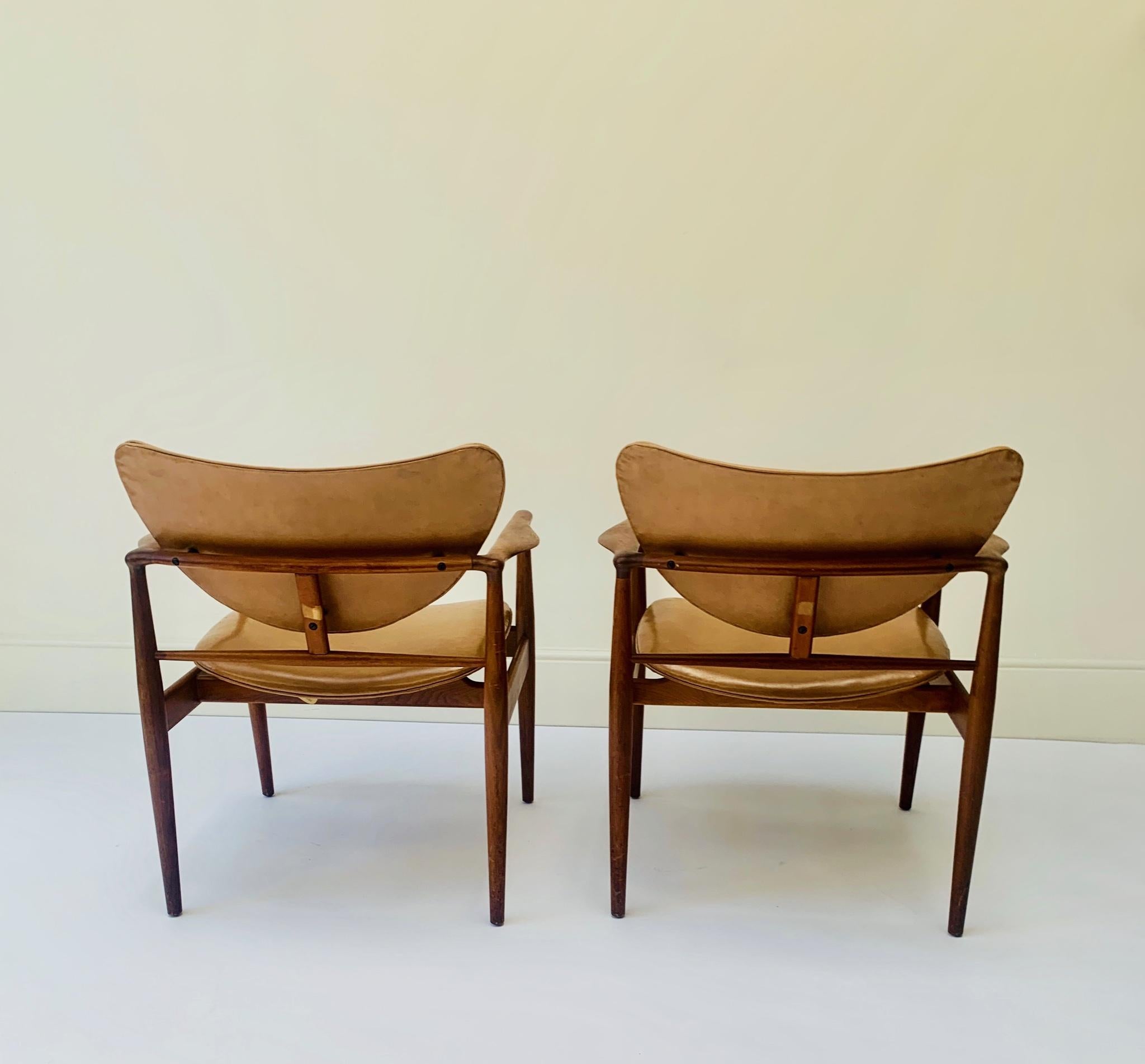 Pair of Finn Juhl Model 48 Armchairs  In Good Condition In London, GB