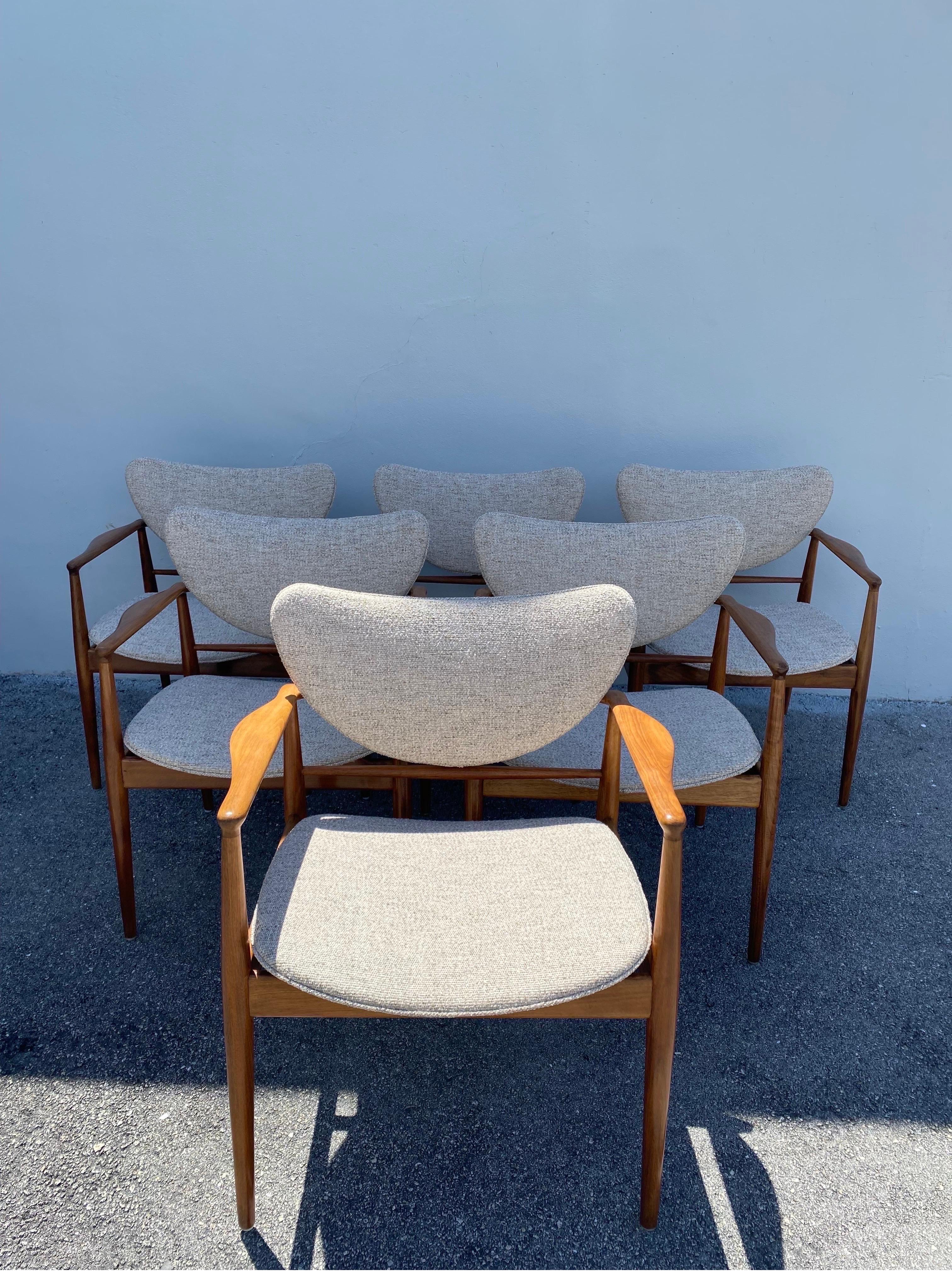 Pair of Finn Juhl No. 48 Danish Modern Chairs for Baker, 1950's For Sale 1