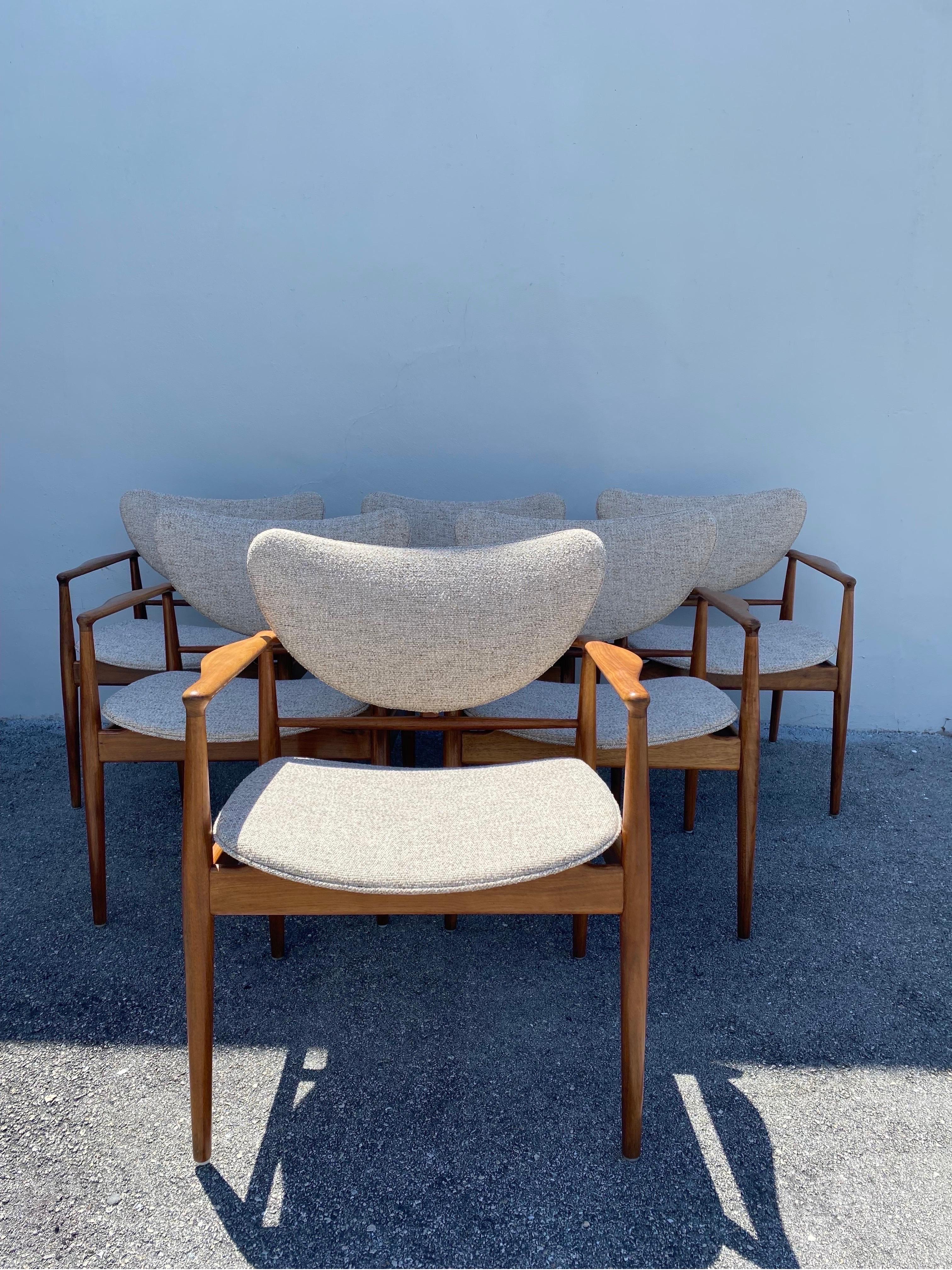Pair of Finn Juhl No. 48 Danish Modern Chairs for Baker, 1950's For Sale 2