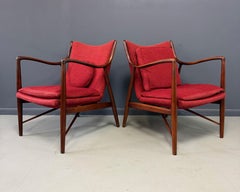 Pair of Finn Juhl NV #45 Chairs in Walnut by Baker Circa 1955 Mid Century