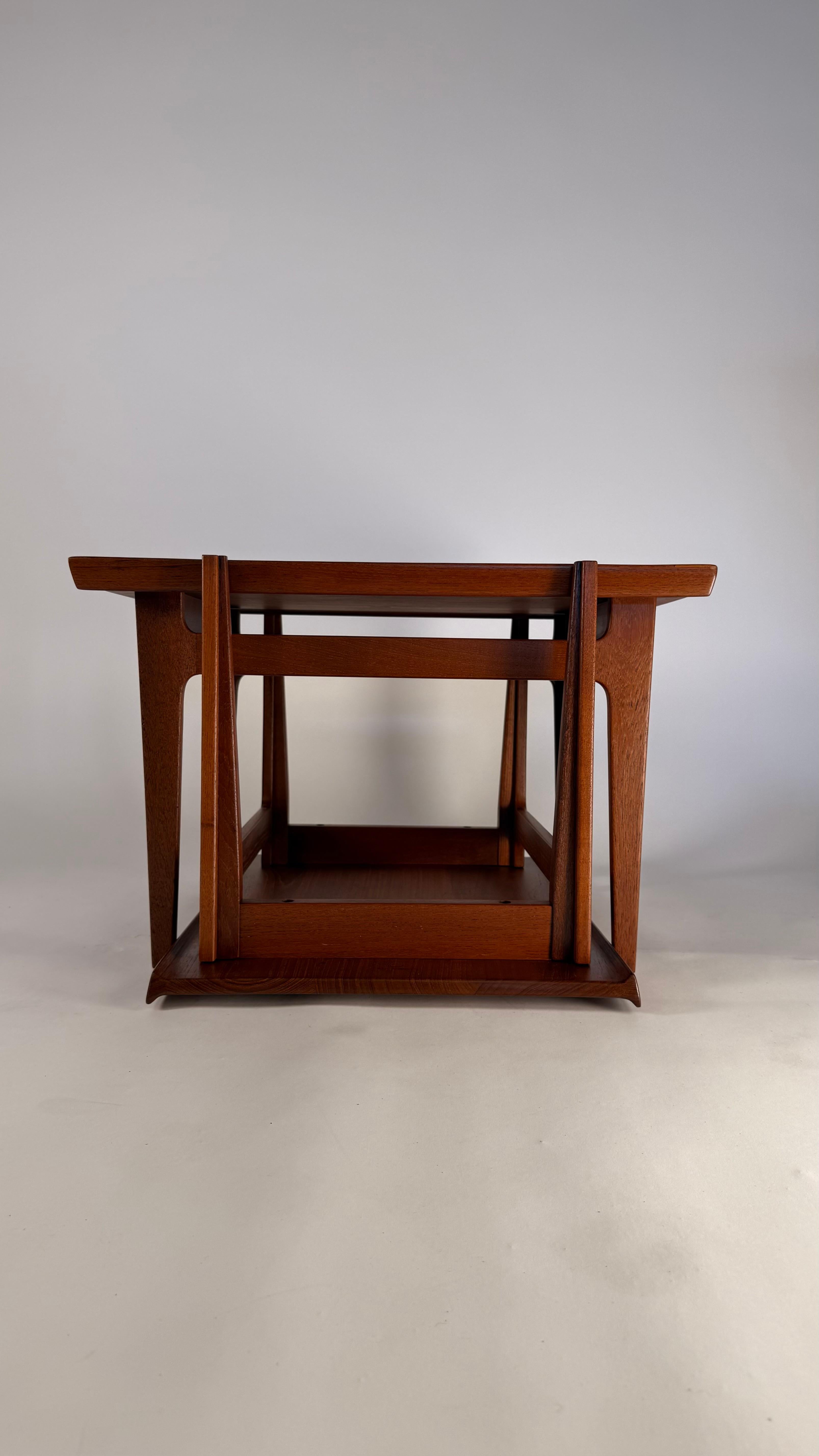 Pair of Finn Juhl Solid Teak Side Tables for France & Søn Denmark, 1950s For Sale 5