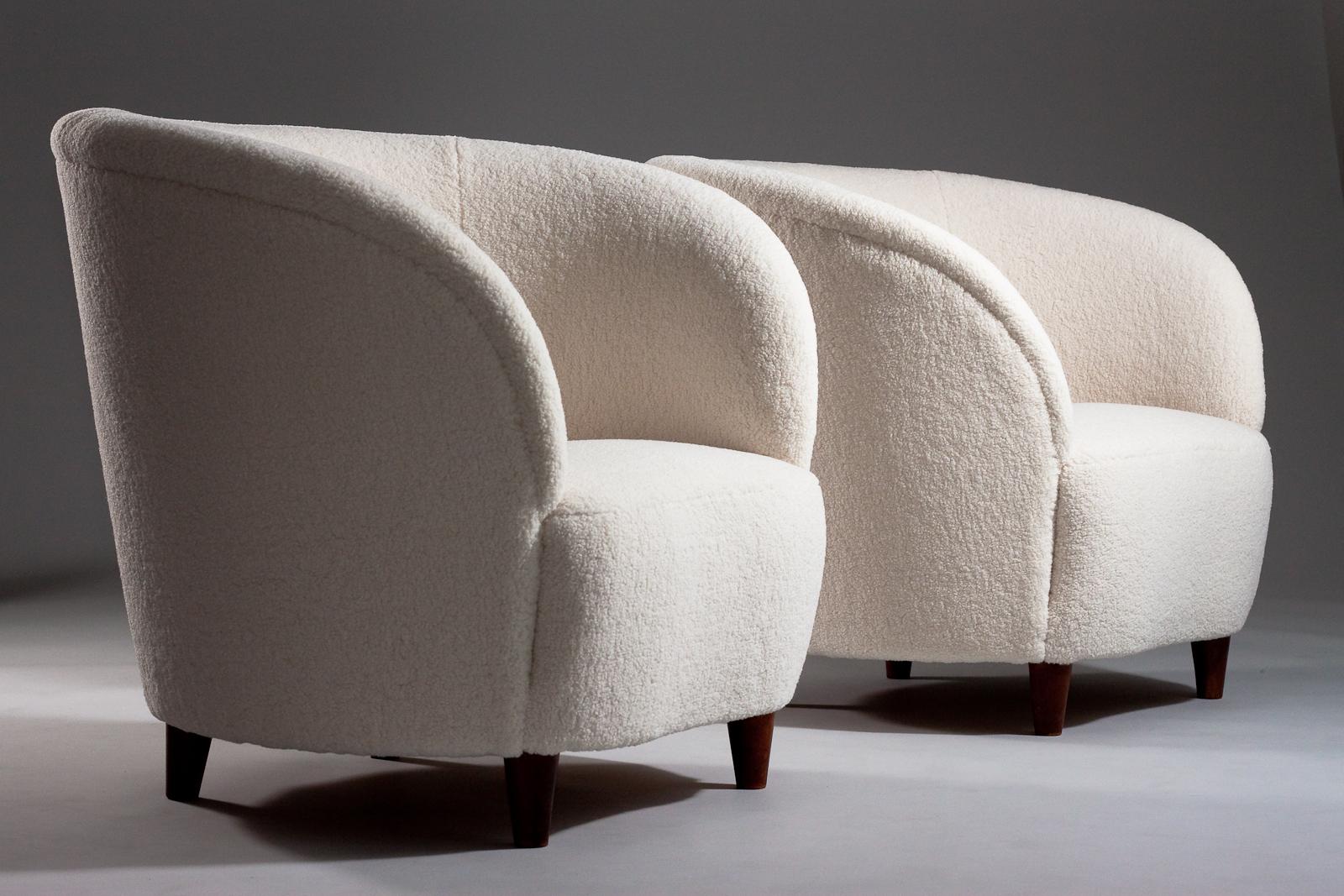 Elna Kiljander, Pair of Finnish 1930s Modernist Lounge Chairs In Good Condition In Turku, Varsinais-Suomi