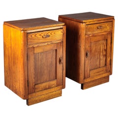 Coppia di comodini finlandesi in rovere in stile Art Déco, anni ’30 circa