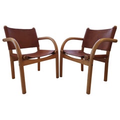 Pair of Finnish Ben Af Schulten Model 611 Safari Chairs by Artek