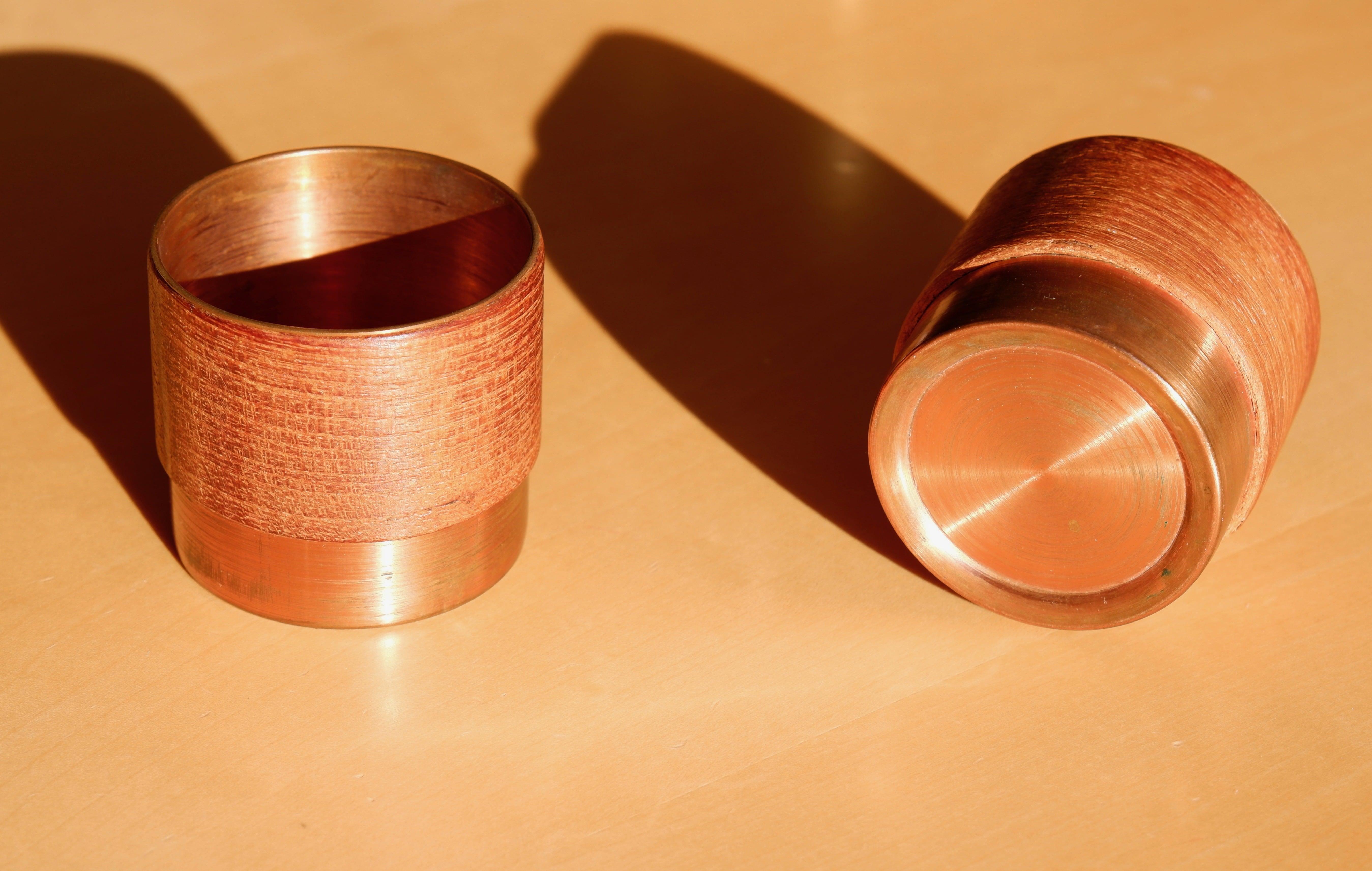 Pair of Finnish Bowls in Copper and Teak in the Style of Paavo Tynell, 60's For Sale 2