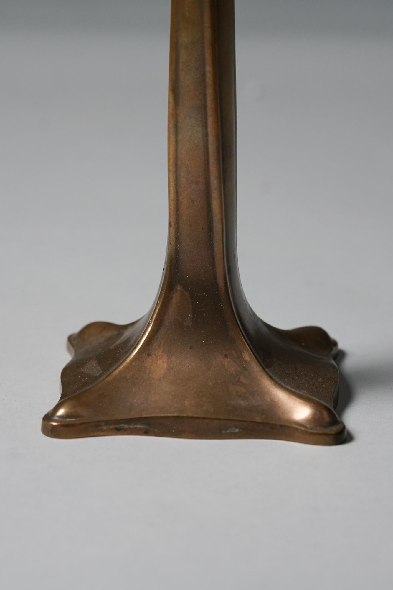 Scandinavian Modern Pair of Finnish Brass Candlesticks, 1930/1940s For Sale