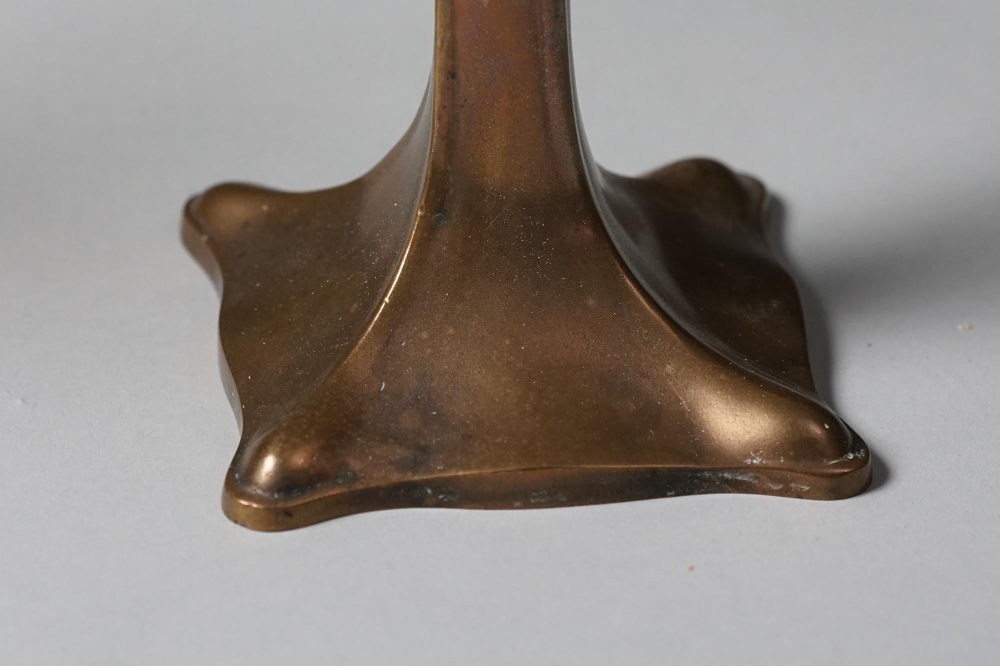 Mid-20th Century Pair of Finnish Brass Candlesticks, 1930/1940s For Sale