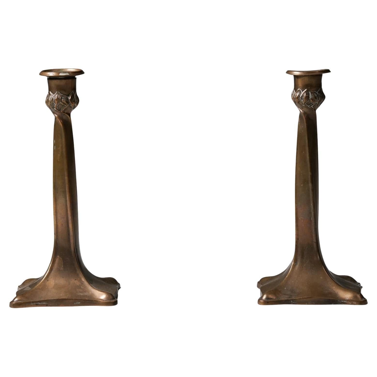 Paire de chandeliers finlandais en laiton, années 1930/1940