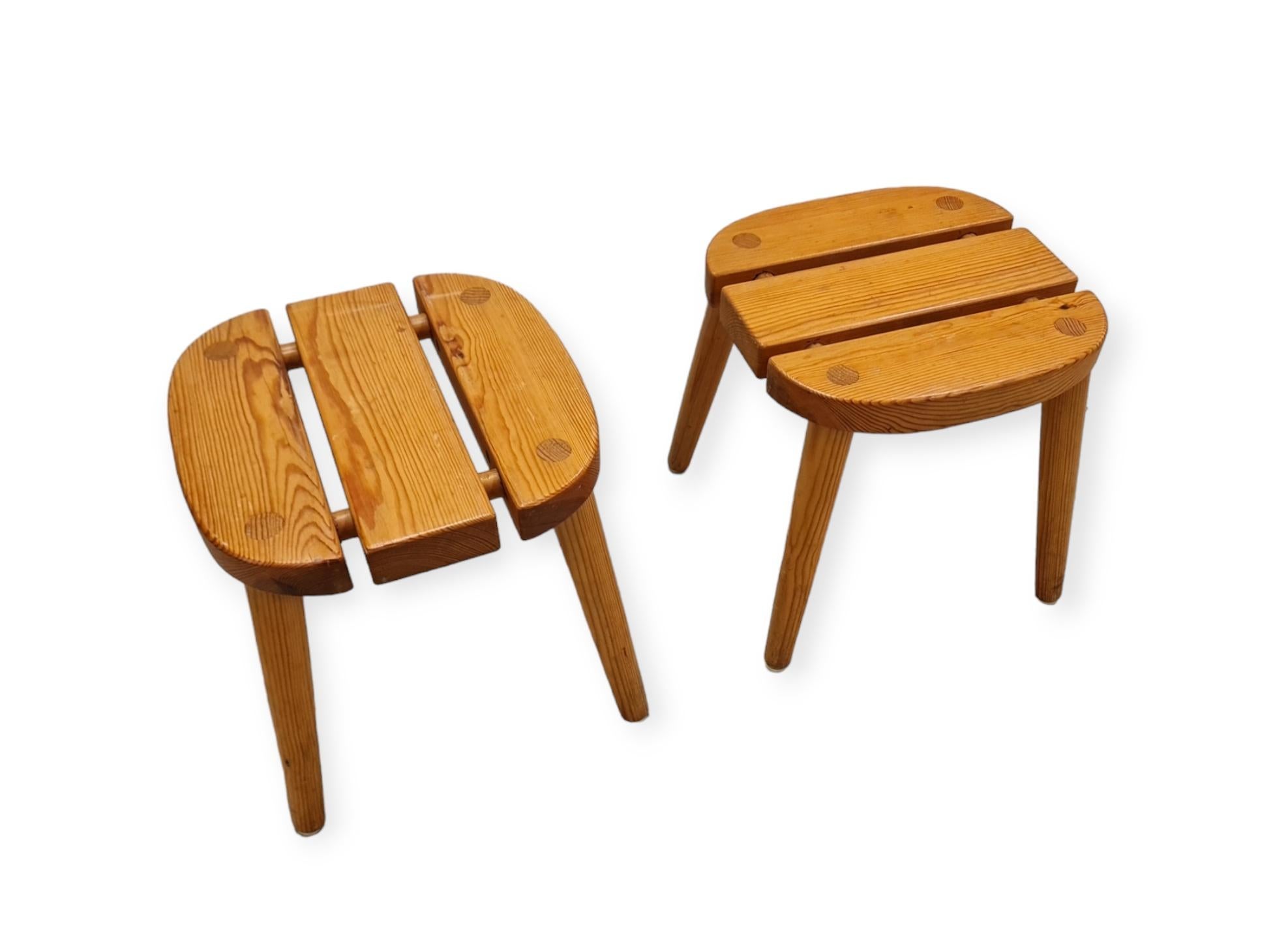 Pine Pair of Finnish Sauna Stools, 1970s For Sale