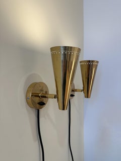 Pair of Finnish Wall Lamps Brass Sconces KT Valaistus Wall Lights Mid Century