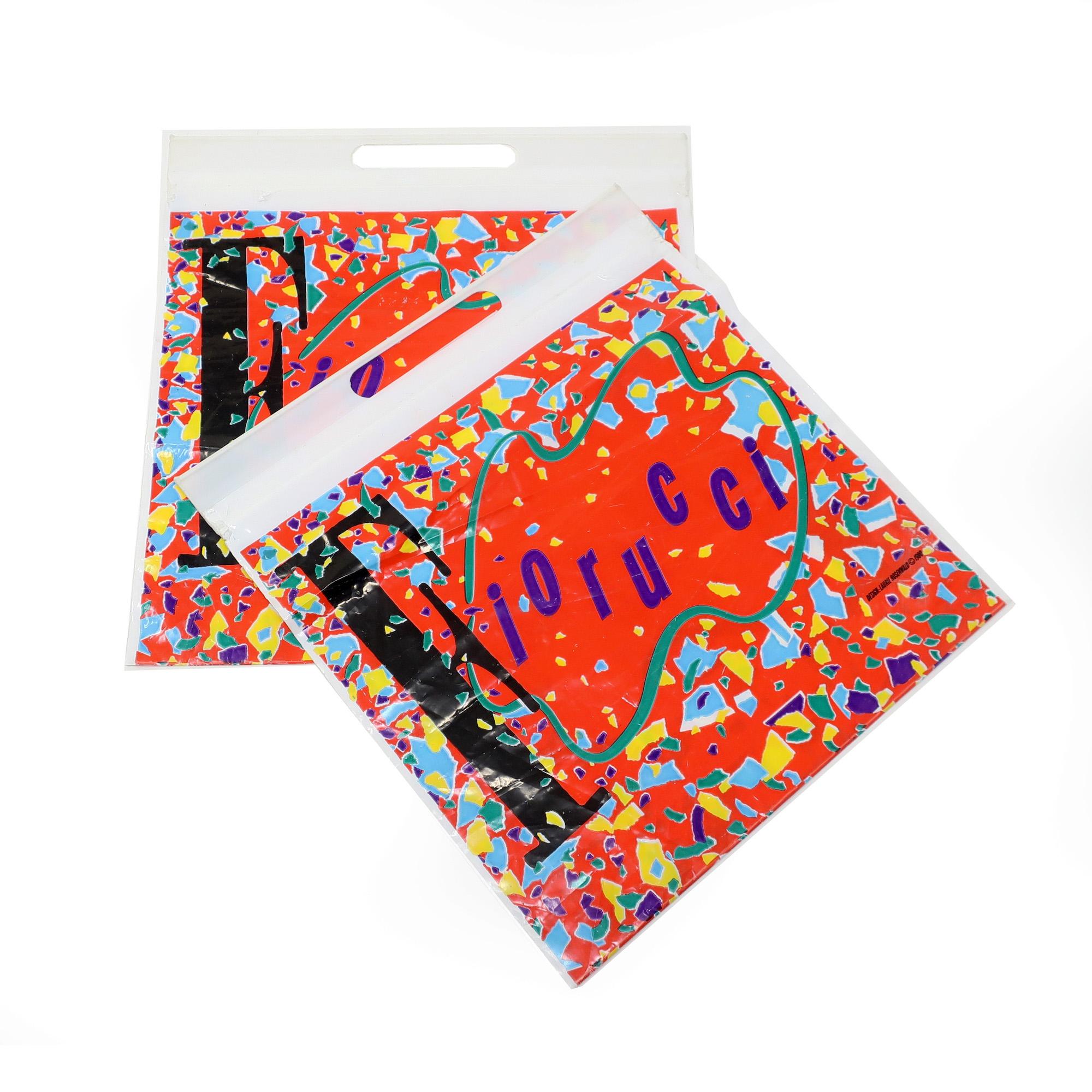 Post-Modern Pair of Fiorucci Shopping Bags by Laurie Rosenwald For Sale
