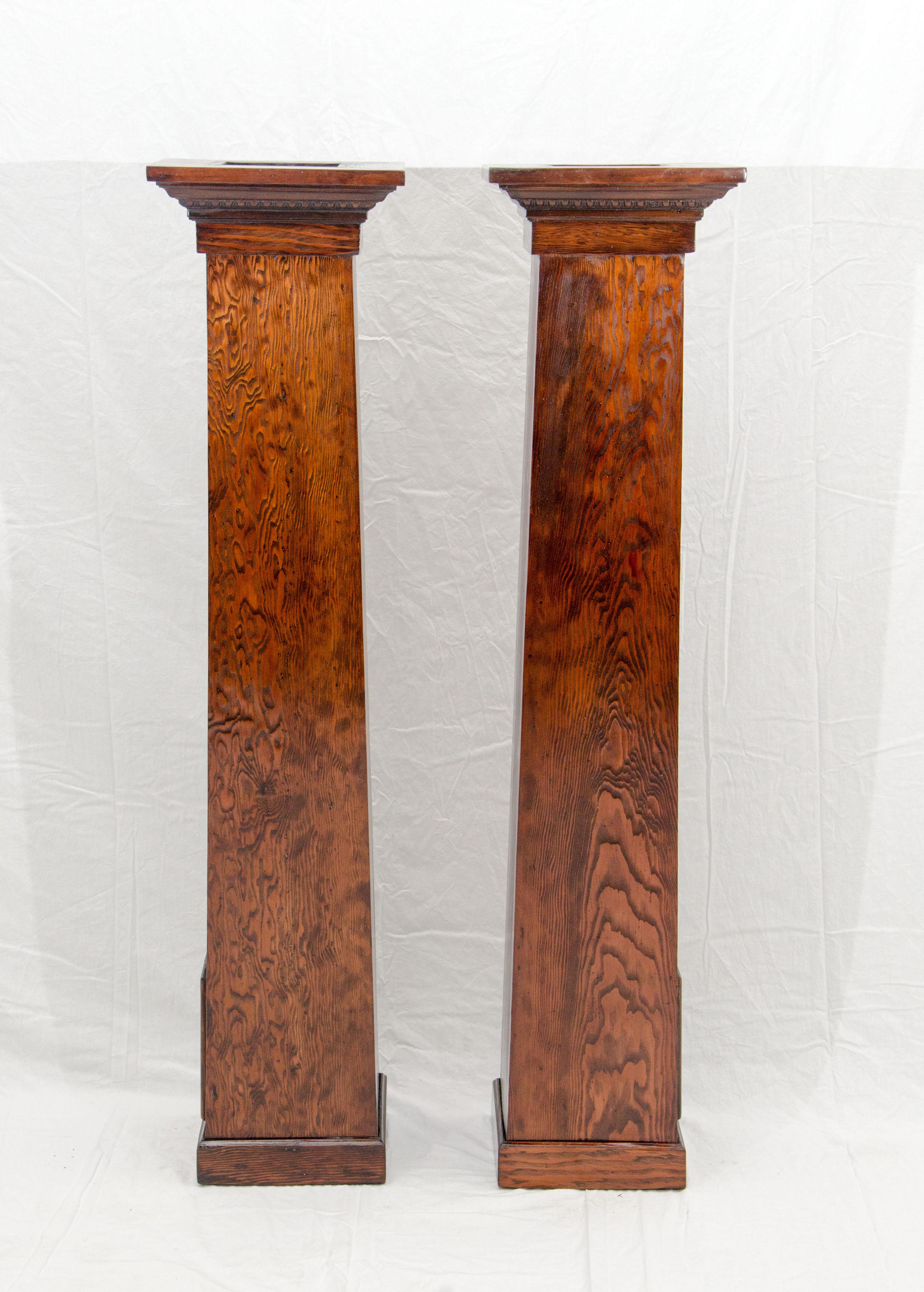 American Pair of Fir Arts & Crafts Architectural Columns or Plant Stands