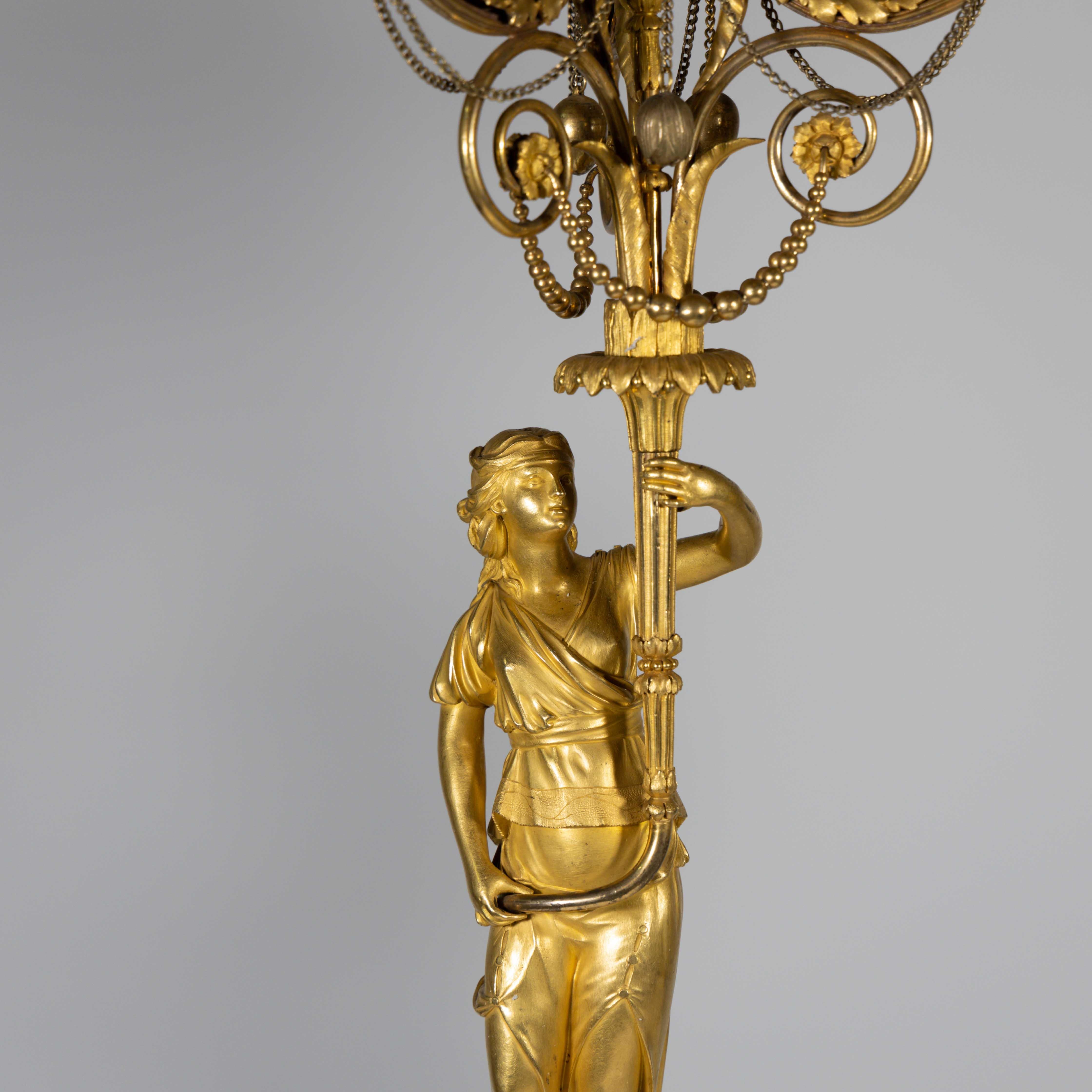 Pair of firegilt Louis Seize Girandoles, France, circa 1785 5