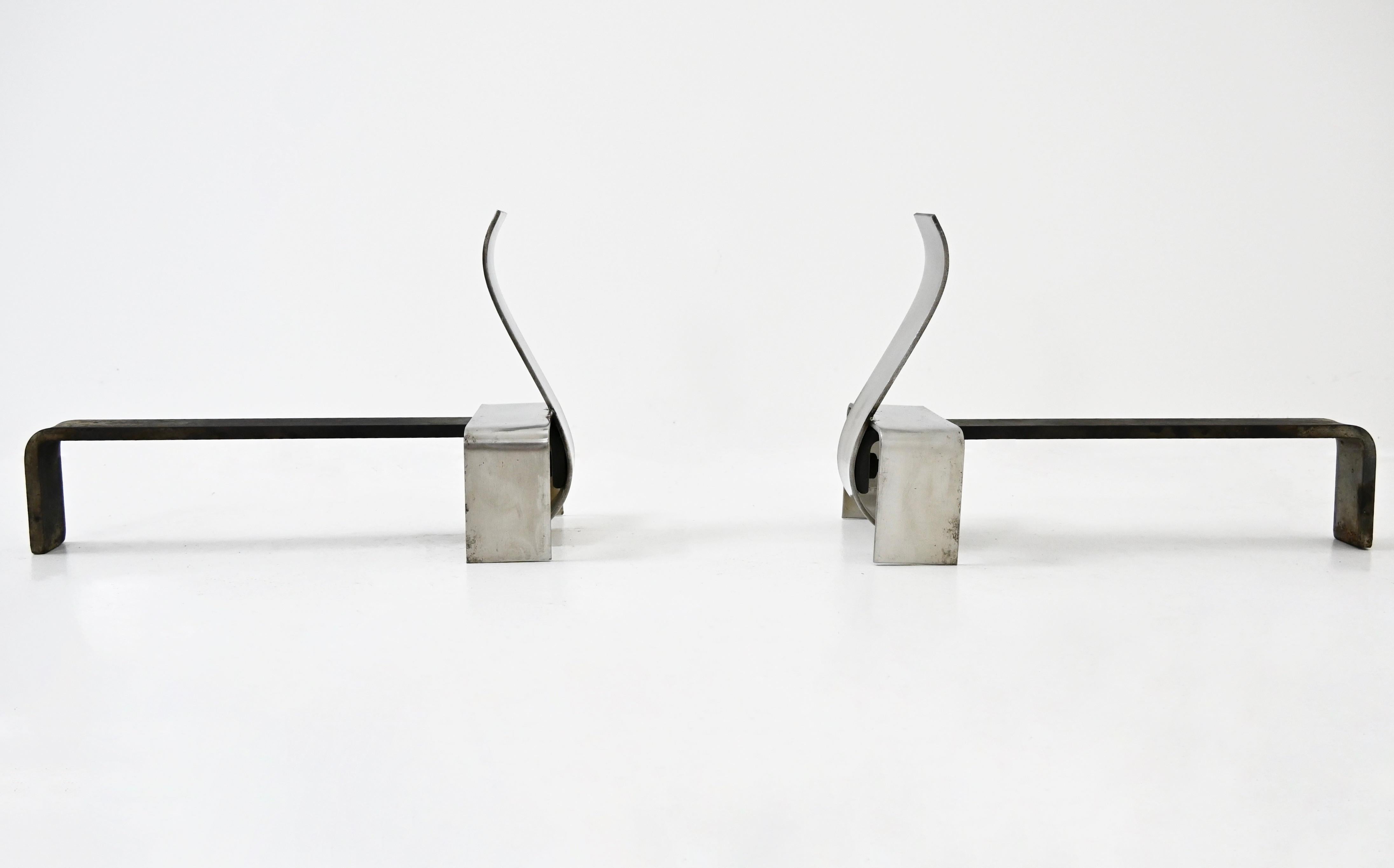 Italiano Coppia di candelabri per caminetto, anni '70 in vendita