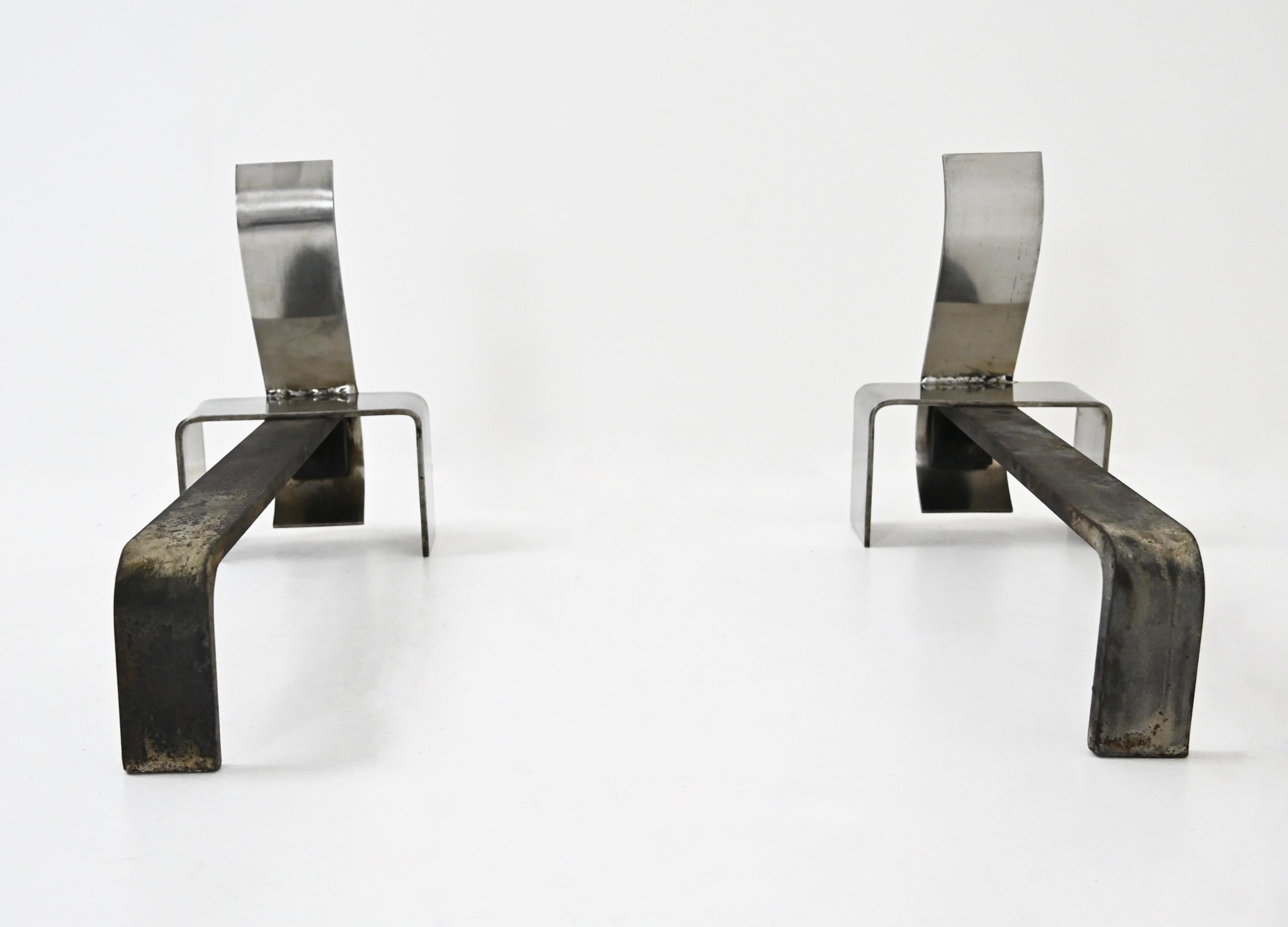 Coppia di candelabri per caminetto, anni '70 In condizioni buone in vendita a bruxelles, BE