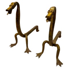 Pair of Fireplace Andirons. Germany, 17th century.