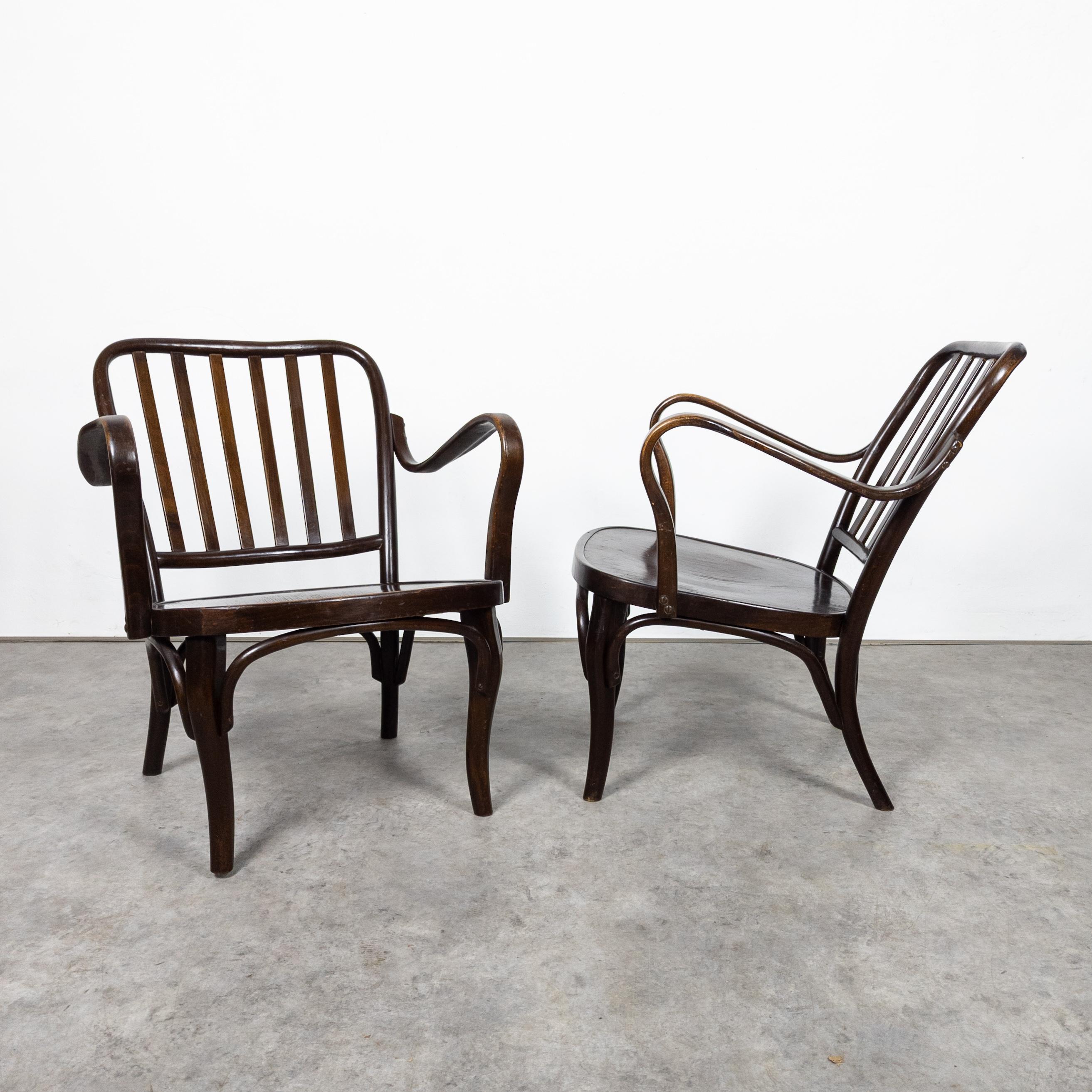 Autrichien Paire de fauteuils de cheminée Thonet A 752 de Josef Frank en vente