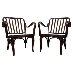 Pair of fireside armchairs Thonet A 752 by Josef Frank