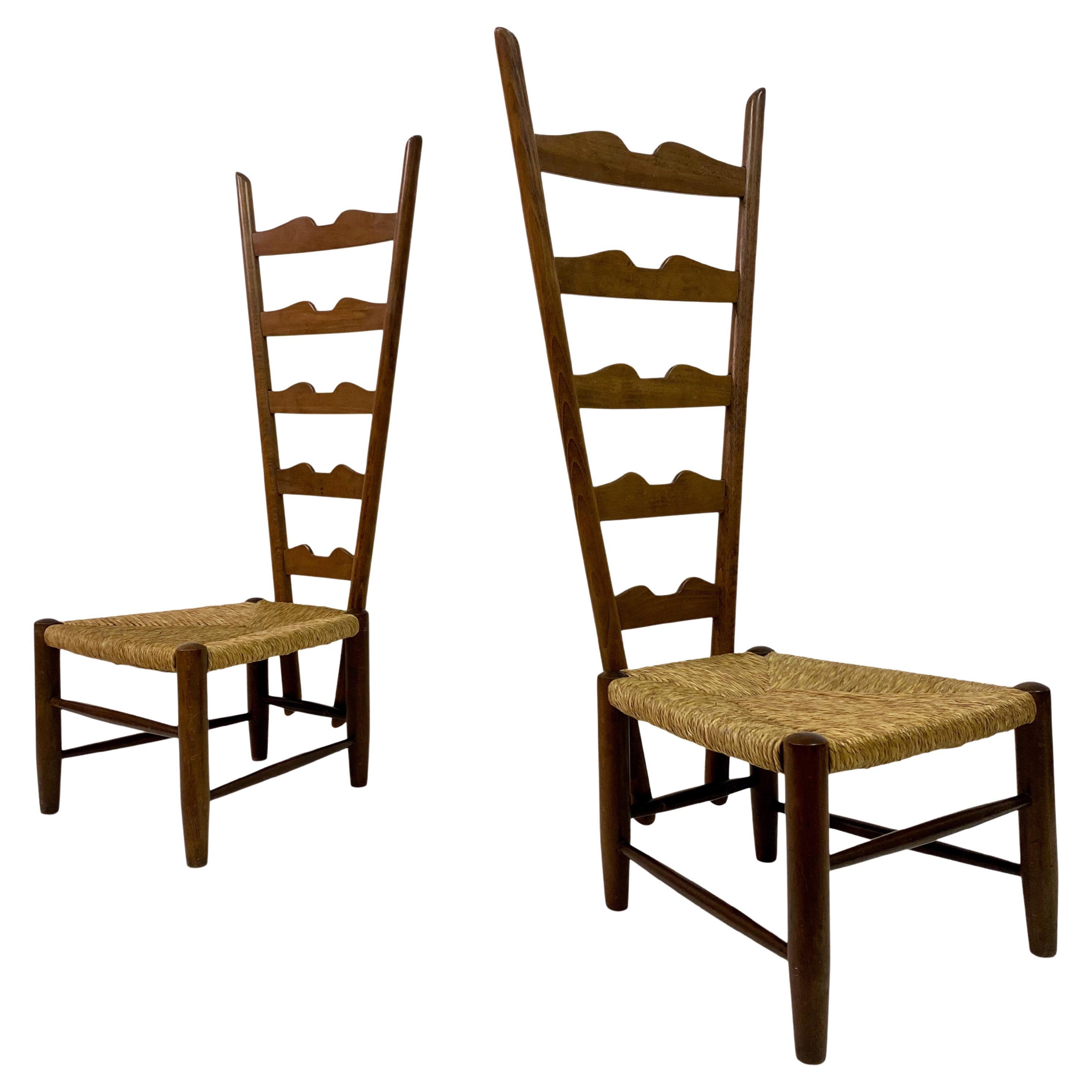 Paire de chaises de cheminée par Gio Ponti pour Casa E Giardino